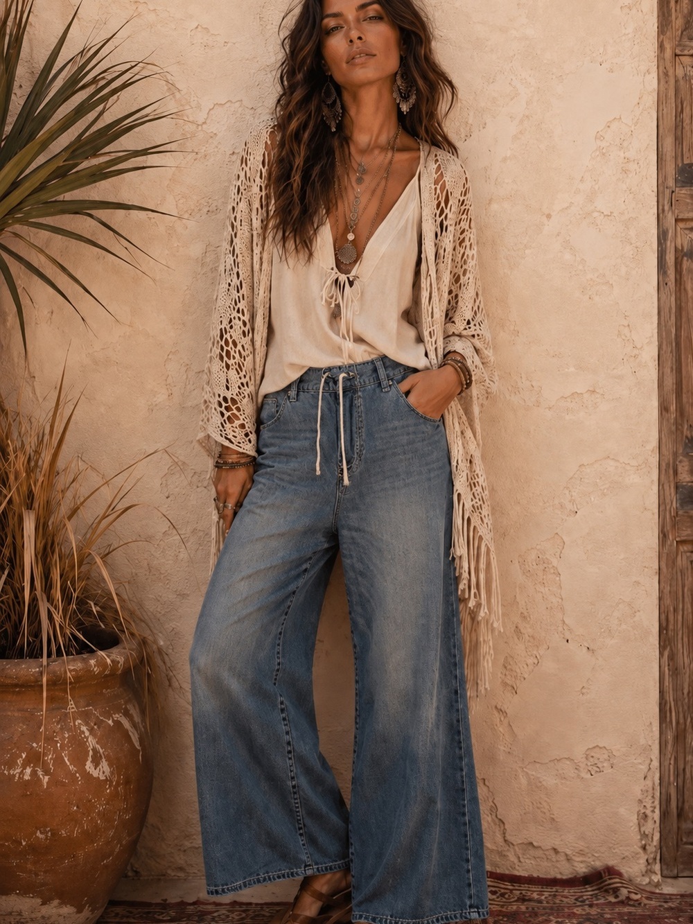 1822 Denim Blue Drawstring Trousers